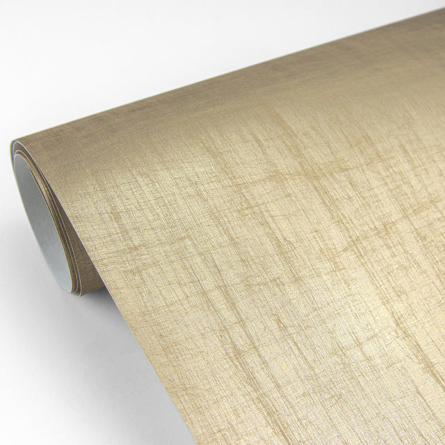 Lustre Gold Silk Weave Wallpaper with Metallic Faux Fabric Texture - Brewster 2829-82001