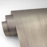 Lustre Taupe Silk Weave Wallpaper with Metallic Faux Fabric Texture - Brewster 2829-82004
