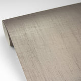 Lustre Taupe Silk Weave Wallpaper with Metallic Faux Fabric Texture - Brewster 2829-82004