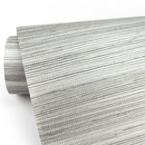 Zoysia Platinum Grasscloth Wallpaper with Textured Horizontal Fiber Pattern - A-Street Prints 2829-82022