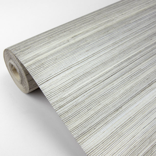 Zoysia Platinum Grasscloth Wallpaper with Textured Horizontal Fiber Pattern - A-Street Prints 2829-82022SAM
