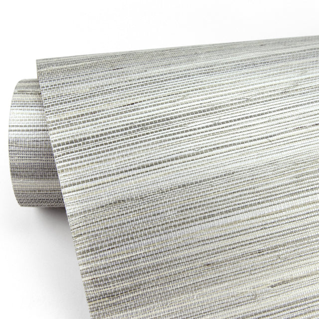 Zoysia Platinum Grasscloth Wallpaper with Textured Horizontal Fiber Pattern - A-Street Prints 2829-82022SAM