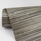 Surin Metallic Grasscloth Wallpaper in Metallic Pewter and Beige Texture Pattern - A-Street Prints 2829-82032