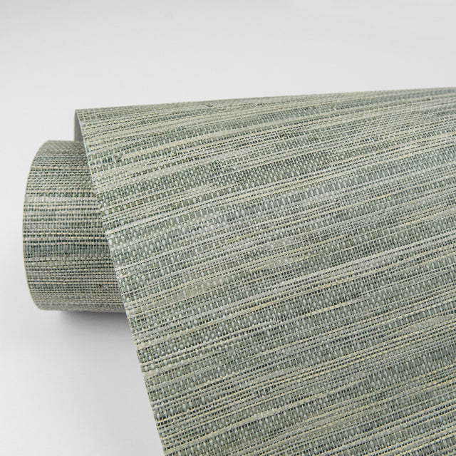 Batad Green Grasscloth Wallpaper with Textured Natural Fiber Weave - A?Street Prints 2829-82037