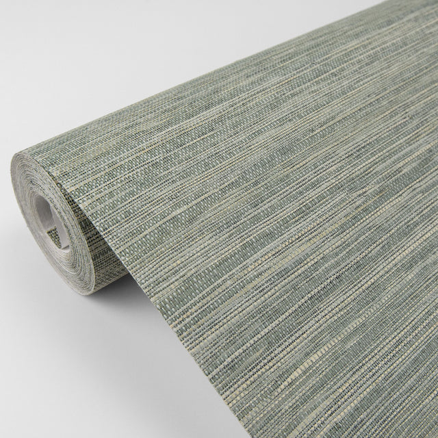 Batad Green Grasscloth Wallpaper with Textured Natural Fiber Weave - A?Street Prints 2829-82037
