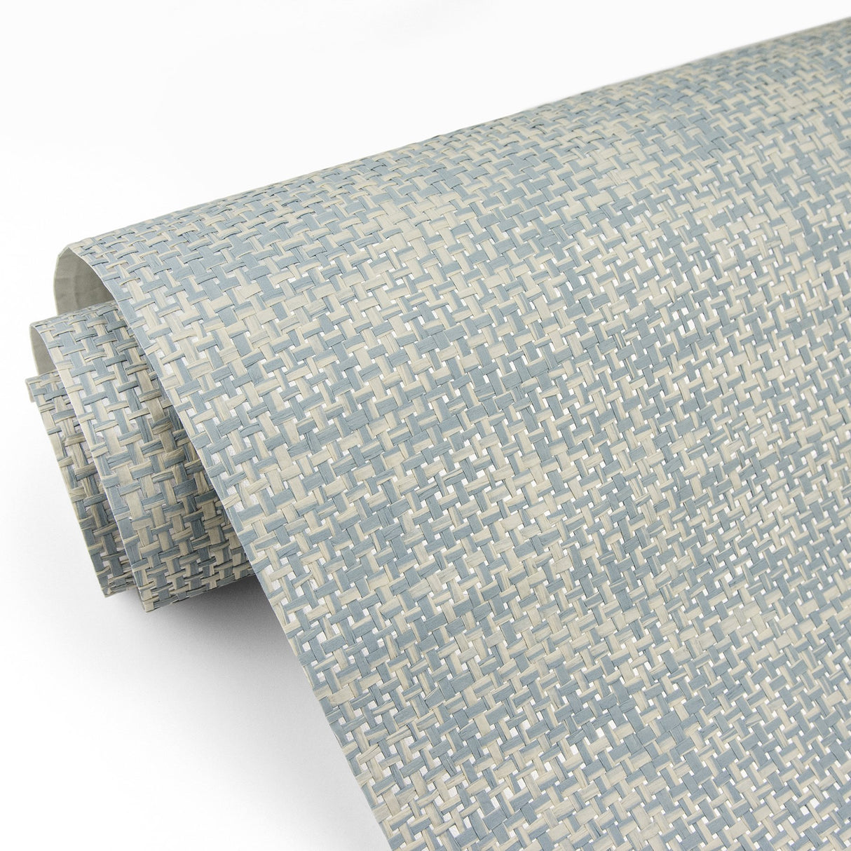 Arlyn Light Blue Grasscloth Wallpaper with Textured Paper Weave - Brewster 2829-82038