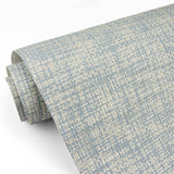 Arlyn Light Blue Grasscloth Wallpaper with Textured Paper Weave - Brewster 2829-82038
