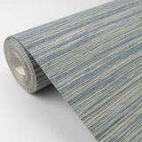 Pattaya Blue Grasscloth Wallpaper Blue Textured Grasscloth - A-Street Prints 2829-82040