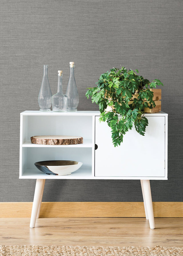 Essence Grey Linen Texture Wallpaper with Fabric & Woven Textures Pattern - A-Street Prints 2829-82051