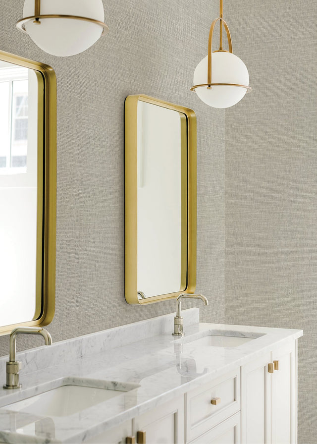 In The Loop Neutral Faux Grasscloth Textured Wallpaper - A-Street Prints 2829-82059