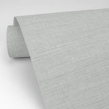 Essence Light Grey Linen Texture Wallpaper with Faux Linen Fabric & Woven Texture - A-Street Prints 2829-82061
