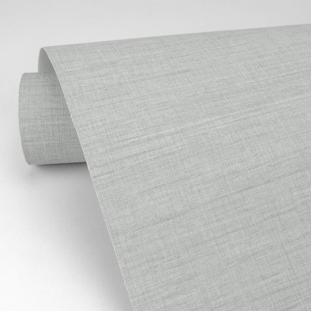 Essence Light Grey Linen Texture Wallpaper with Faux Linen Fabric & Woven Texture - A-Street Prints 2829-82061