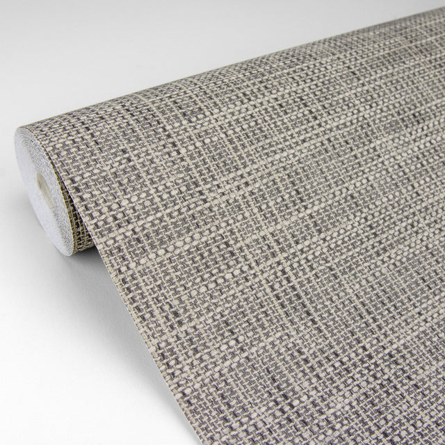 In The Loop Cream Faux Grasscloth Wallpaper with Textured Woven Motif - A-Street Prints 2829-82066