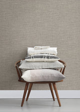 In The Loop Cream Faux Grasscloth Wallpaper with Textured Woven Motif - A-Street Prints 2829-82066