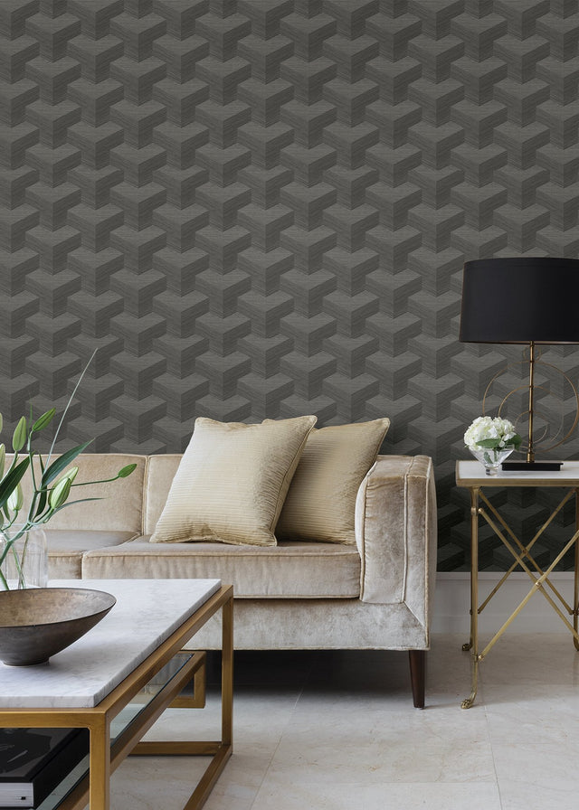 Y Knot Grey Geometric Texture Wallpaper with Modern Geometric Pattern - A-Street Prints 2829-82067