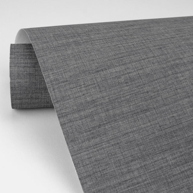 Essence Dark Grey Linen Texture Wallpaper with Fabric & Woven Textures Pattern, Traditional Style - A-Street Prints 2829-82068