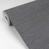 Essence Dark Grey Linen Texture Wallpaper with Fabric & Woven Textures Pattern, Traditional Style - A-Street Prints 2829-82068