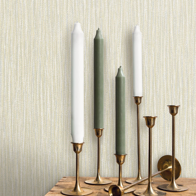 Raffia Light Yellow Faux Grasscloth Wallpaper