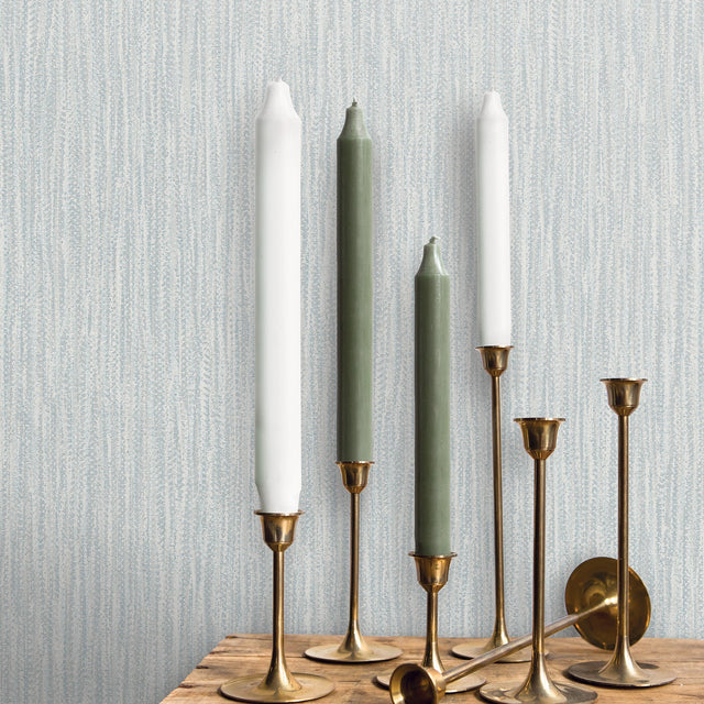 Raffia Light Blue Faux Grasscloth Wallpaper