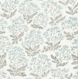Floret Blue Floral Wallpaper with Scandinavian Botanical Flowers Pattern - A-Street Prints 2861-25714