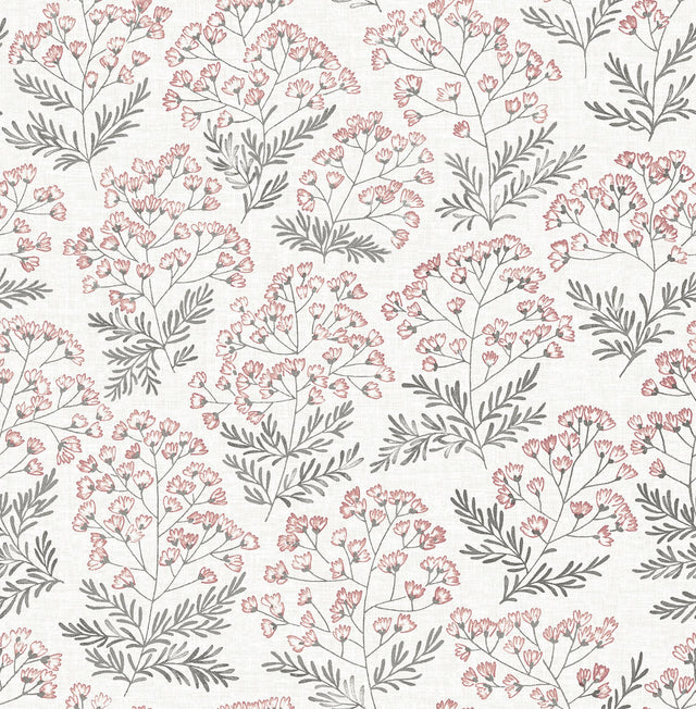 Floret Pink Floral Wallpaper with Scandinavian Botanical Flowers - A-Street Prints 2861-25716