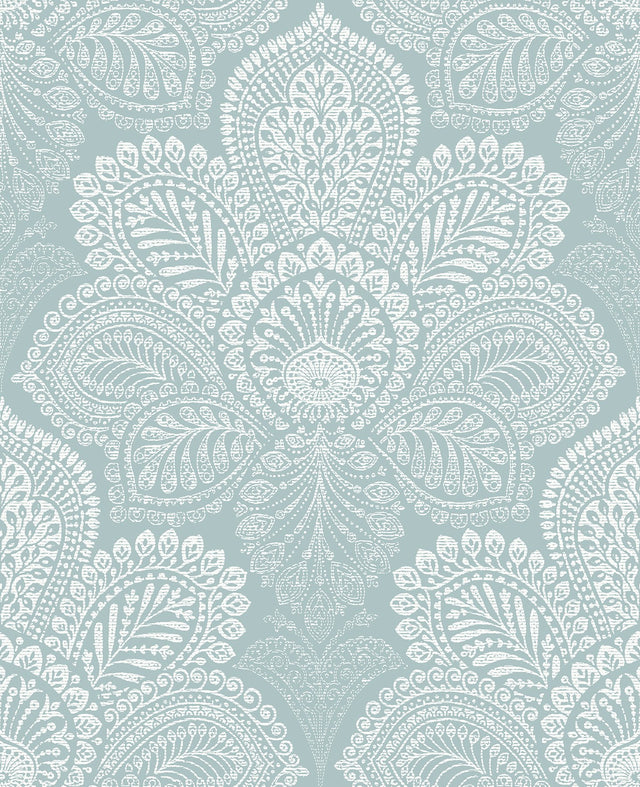 Triumph Light Blue Medallion Wallpaper
