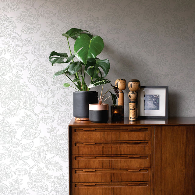 Larkin Grey Floral Wallpaper
