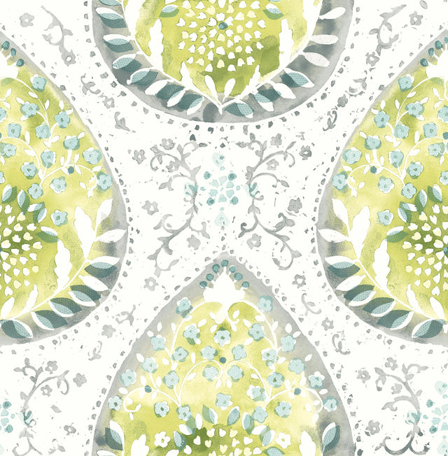 Alistair Green Medallion Wallpaper with Global Bohemian Medallions - A-Street Prints 2861-25750