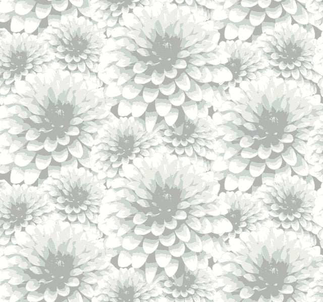 Umbra Light Grey Floral Wallpaper with Modern Botanical Flower Pattern - A-Street Prints 2861-87519