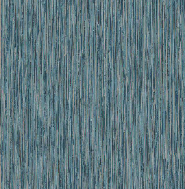 Kofi Blue Faux Grasscloth Wallpaper with Graphics Pattern - Fine Decor 2900-24901