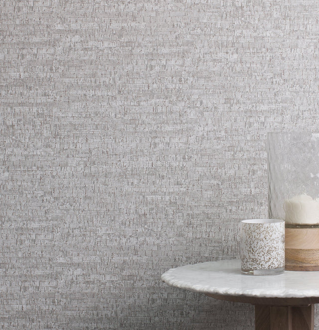 Henrique Grey Faux Cork Wallpaper with Traditional Textured Abstract Pattern - Fine Decor 2900-24934