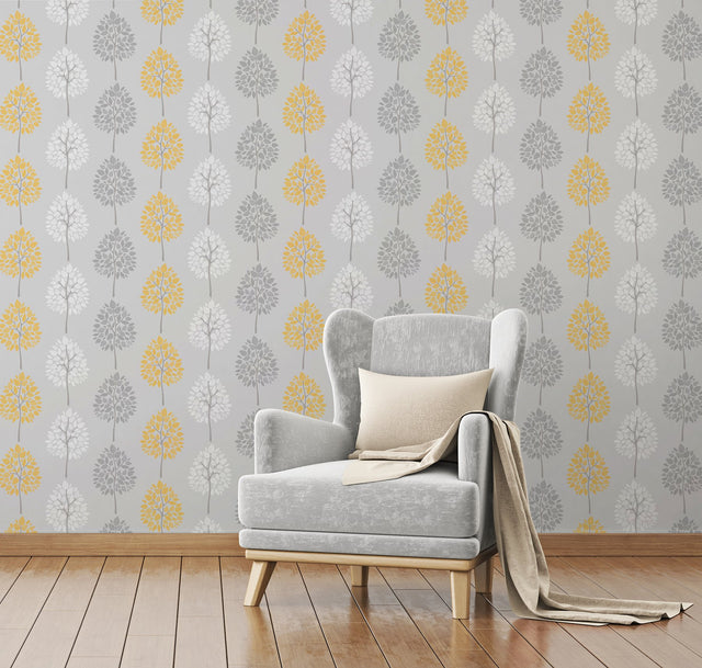 Alder Grey Tree Wallpaper