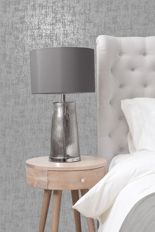 Asher Silver Distressed Wallpaper with Glam Abstract Texture - Fine Decor 2900-42535