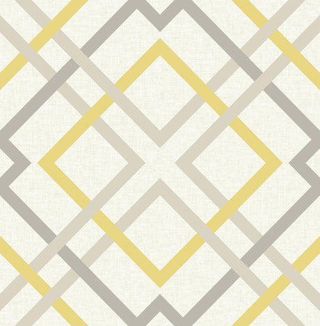 Saltire Emile Yellow Lattice Wallpaper by A-Street Prints - FD22652