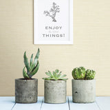 Agave Yellow Faux Grasscloth Wallpaper with Bohemian Graphics Pattern - 2902-24280