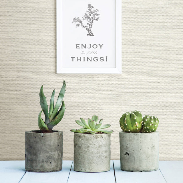 Agave Off White Faux Grasscloth Wallpaper with Traditional Graphics Pattern - A-Street Prints 2902-24281