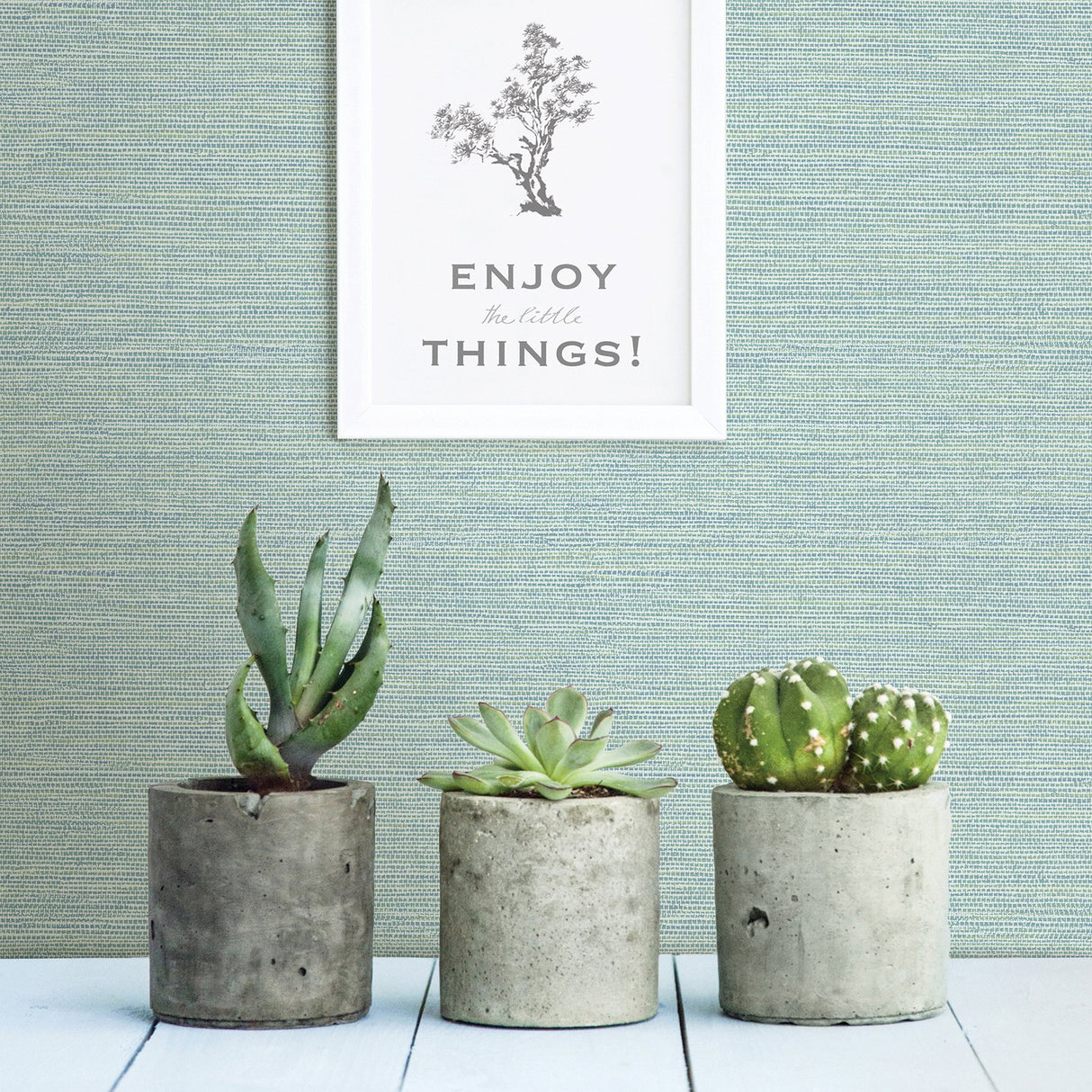 Agave Mint Faux Grasscloth Wallpaper in Mint Faux Grasscloth Pattern - Brewster 2902-24282