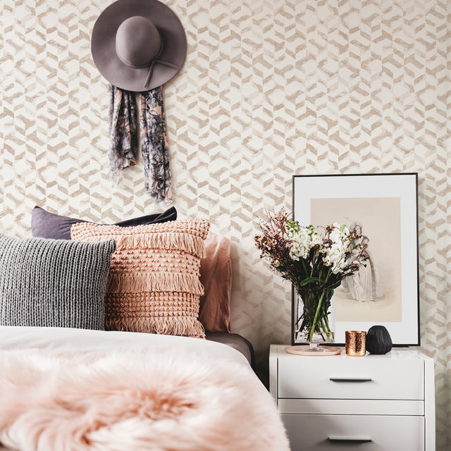Instep Rose Gold Abstract Geometric Wallpaper