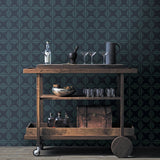 Telestar Navy Geometric Wallpaper with Modern Abstract Diamond Pattern - A-Street Prints 2902-25508