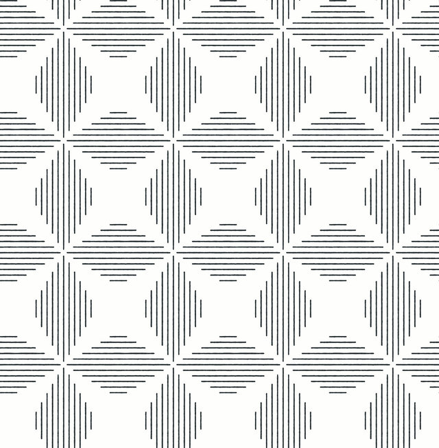 Telestar Black Geometric Wallpaper with Modern Abstract Linework - A-Street Prints 2902-25510