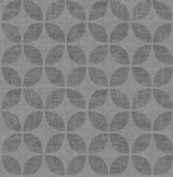 Polaris Blue Geometric Wallpaper with Fabric Texture Glam Pattern - Brewster 2902-25512