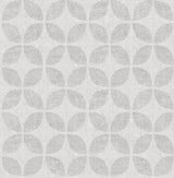 Polaris Silver Geometric Wallpaper with Metallic Clover Motif - A-Street Prints 2902-25515