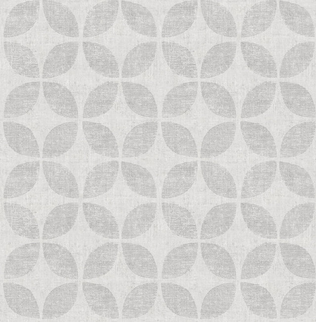 Polaris Silver Geometric Wallpaper with Metallic Clover Motif - A-Street Prints 2902-25515