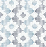 Babylon Blue Abstract Floral Wallpaper with Traditional Graphics Flower Pattern - Brewster 2902-25521