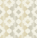 Babylon Mustard Abstract Floral Wallpaper with Dotted Geometric Flower Motif - A-Street Prints 2902-25522