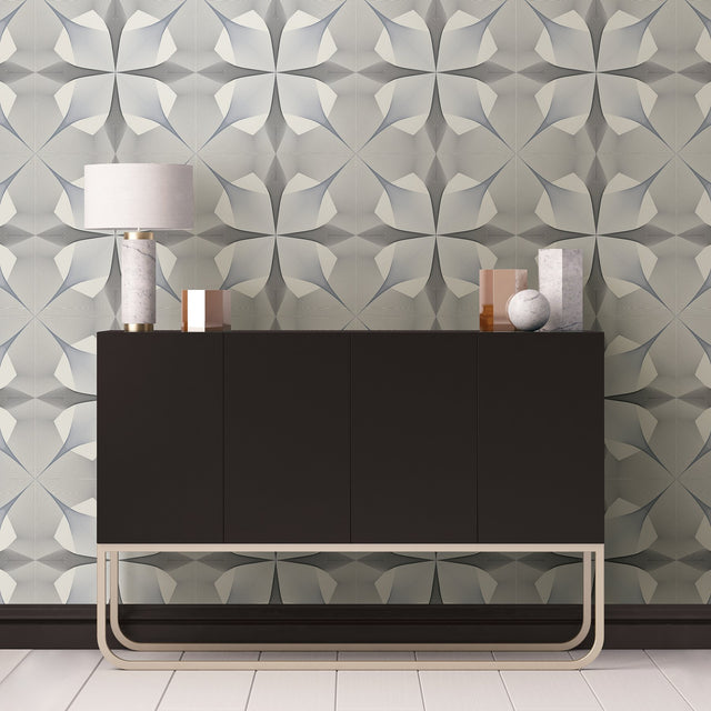 Radius Black Geometric Wallpaper with Glam Distressed Textures Pattern - A-Street Prints 2902-25524
