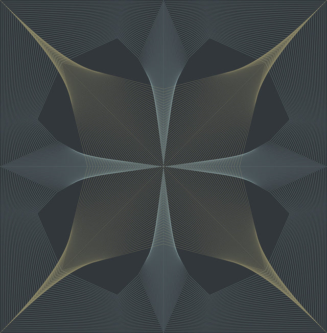 Radius Navy Geometric Wallpaper with Glam Distressed Texture - A-Street Prints 2902-25526