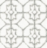 Verandah Off White Shibori Wallpaper with Distressed Trellis Graphic - A-Street Prints 2902-25530