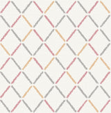 Allotrope Rose Linen Geometric Wallpaper with Ikat Diamond Pattern - A-Street Prints 2902-25536