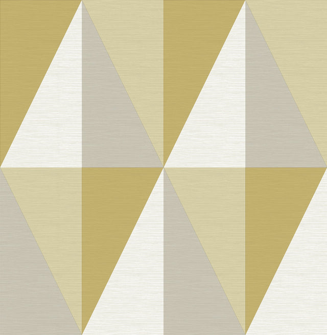 Aspect Yellow Geometric Faux Grasscloth Wallpaper with Modern Abstract Diamond & Triangle Motif - A-Street Prints 2902-25538